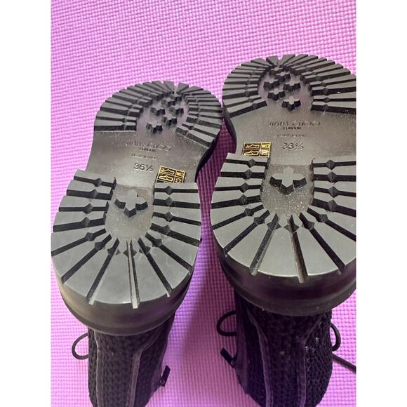 $1287 Jimmy Choo Womens Black Calfskin Ankle Combat Boots Size 36.5 - Picture 9 of 10